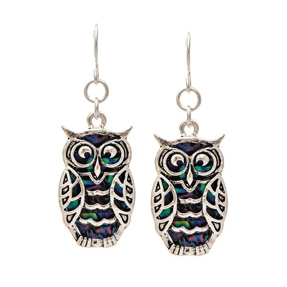 Silver Owl Earrings - Picture 3 of 5